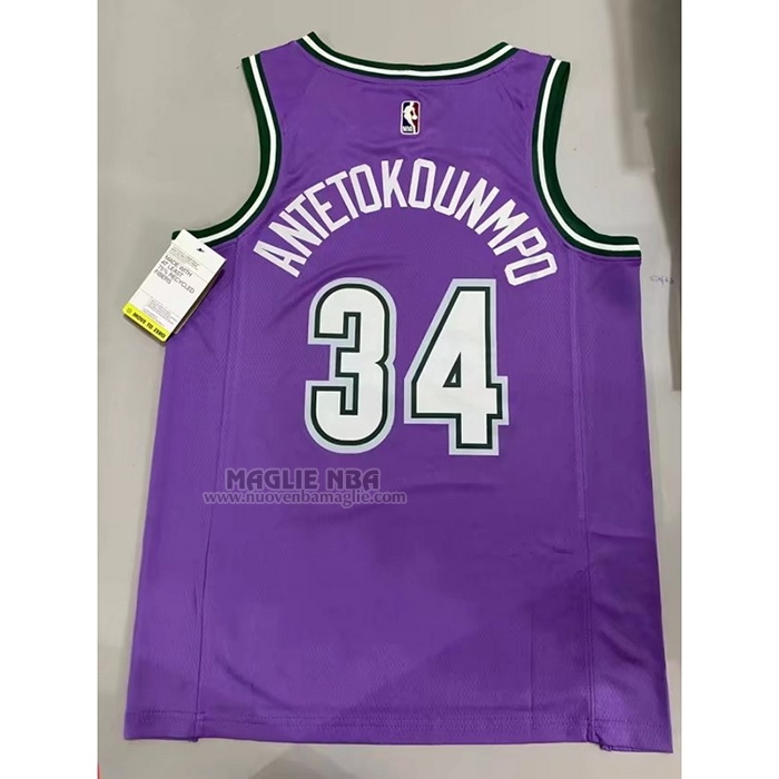 Maglia
 Giannis Antetokounmpo NO 34 Milwaukee Bucks Classic 2022-23 Viola
